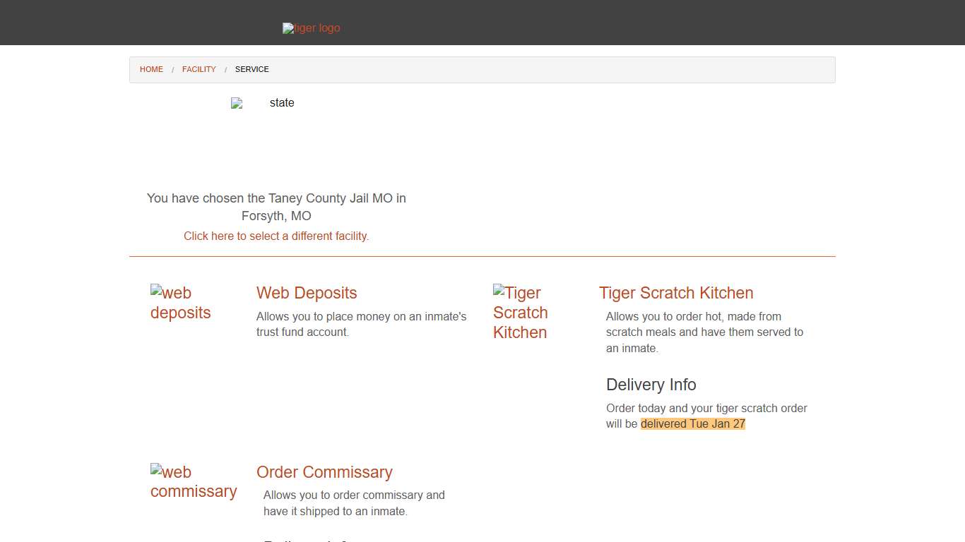 Tiger Commissary - Online Services
