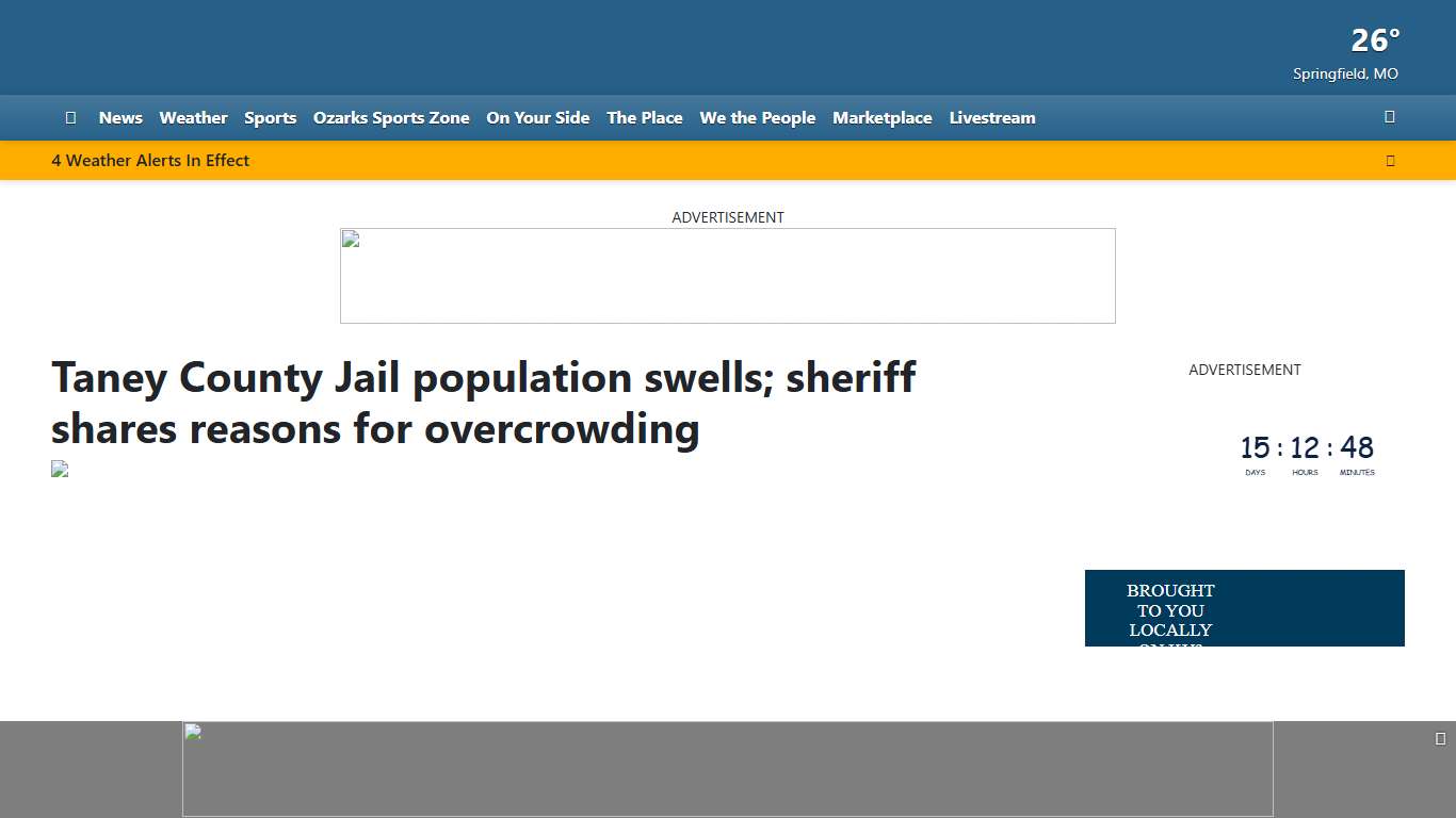 Taney County Jail population swells; sheriff shares reasons for overcrowding