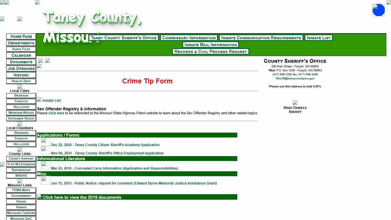 Sheriff's Office - Taney County, MO