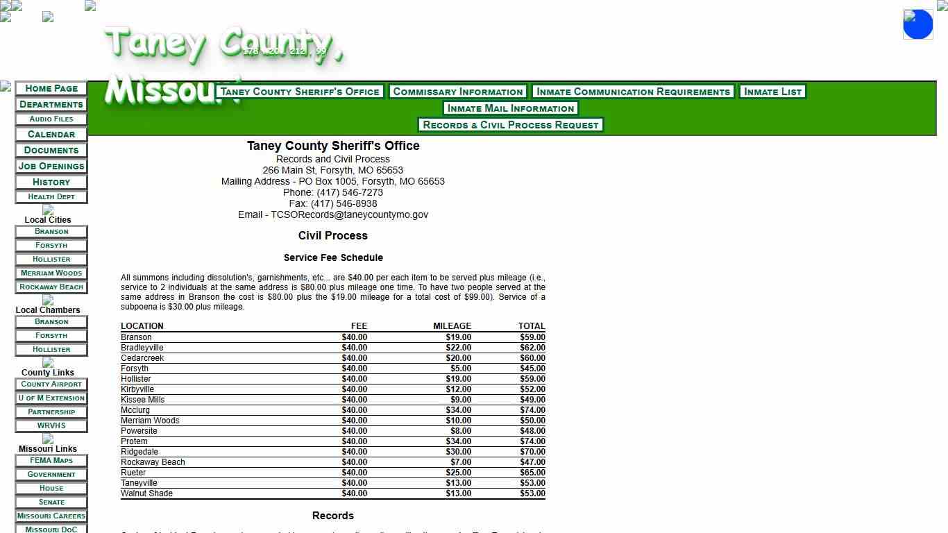 Sheriff's Office - Taney County, MO