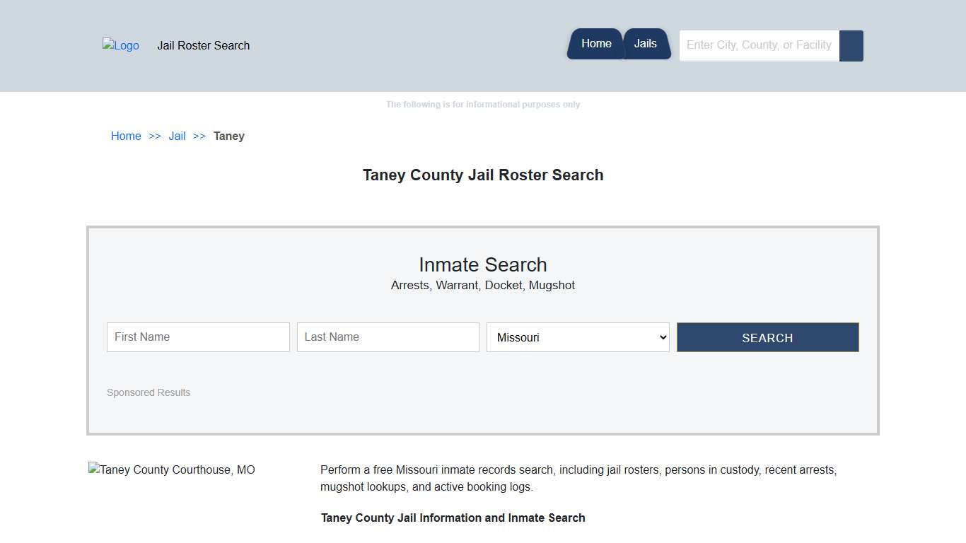 Taney County Jail Roster Search | Jail Roster Search